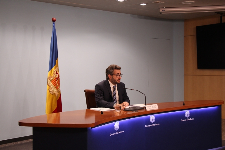 El ministre portaveu, Eric Jover, a la roda de premsa posterior al consell de ministres d'aquest dimecres.